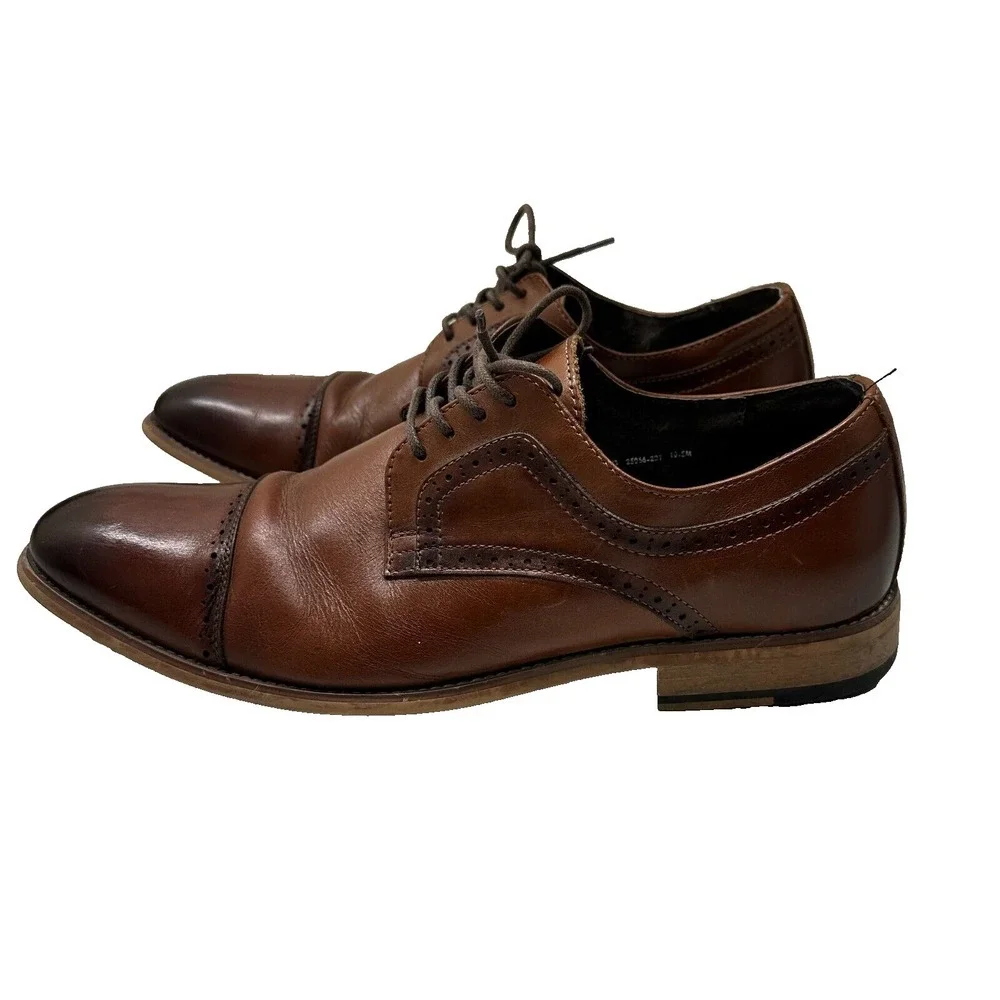 Stacy Adams Dickinson Cap Toe Oxford US 10.5‎ M Brown Lace-Up Dress Shoes